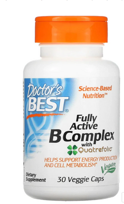 Doctor's Best, Fully Active B Complex with Quatrefolic (30 Capsules)